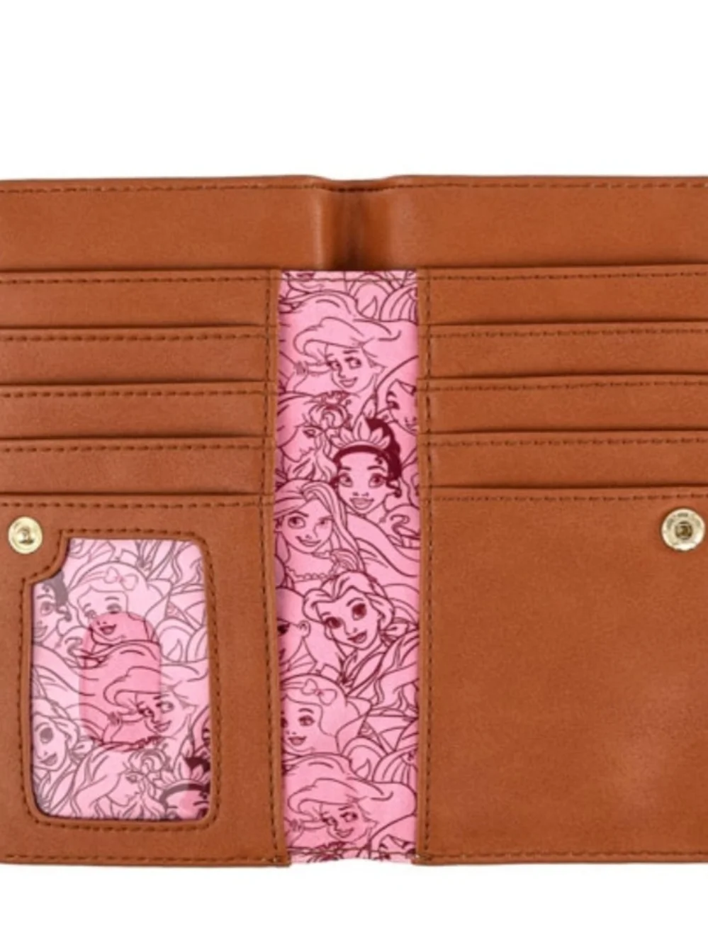 Loungefly White Floral Disney Princess Zip Wallet with Gold Plaque - Picture 4 of 5